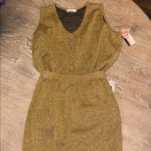 Retro vintage Lame gold two piece set Size 14